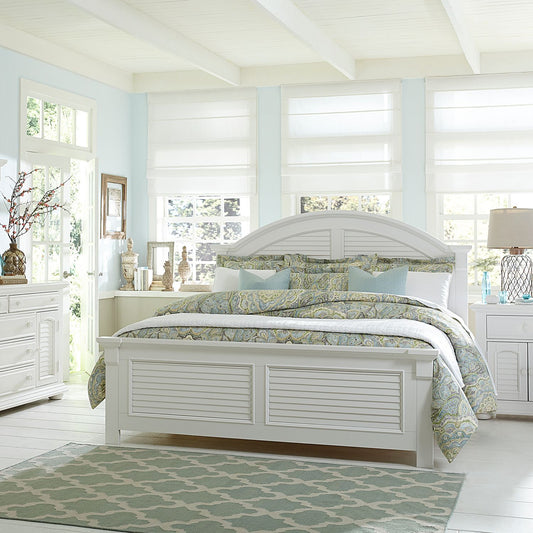 Summer House I - King Panel Bed, Dresser & Mirror, Chest, Night Stand