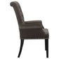 Alana Velvet Upholstered Dining Arm Chair Brown