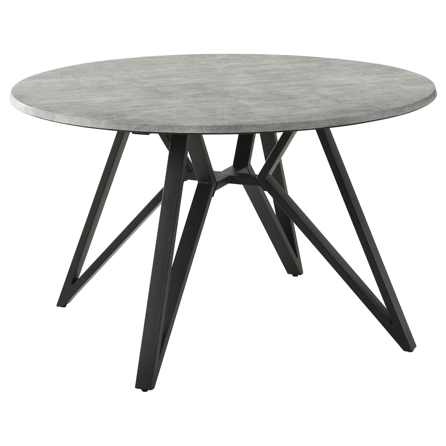 Neil 5-piece Round Dining Table Set Concrete Gunmetal