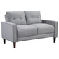 Bowen 3-piece Upholstered Track Arm Tufted Sofa Set Grey