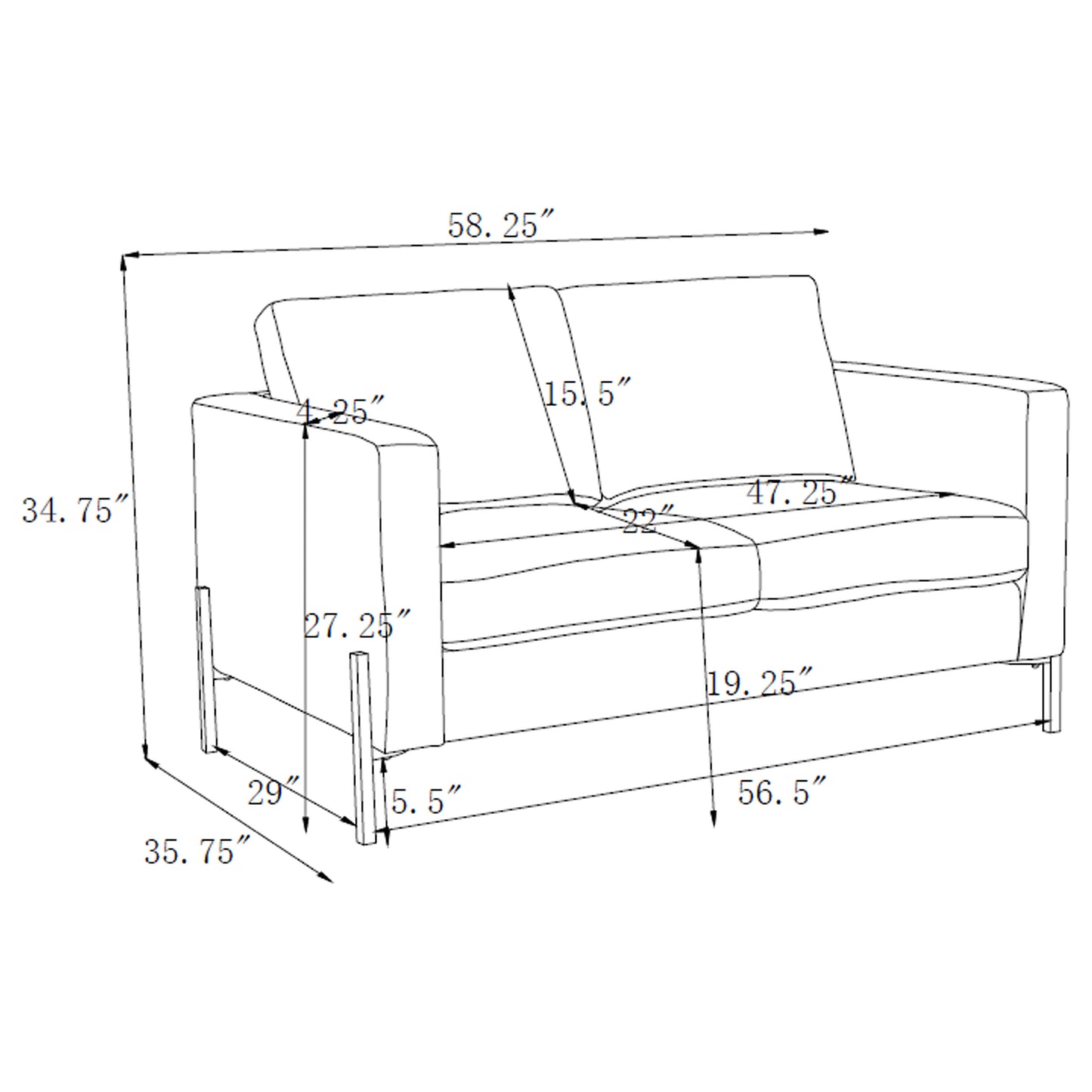 Tilly 2-piece Upholstered Track Arm Sofa Set Oatmeal