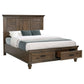 Franco Wood Eastern King Storage Panel Bed Burnished Oak