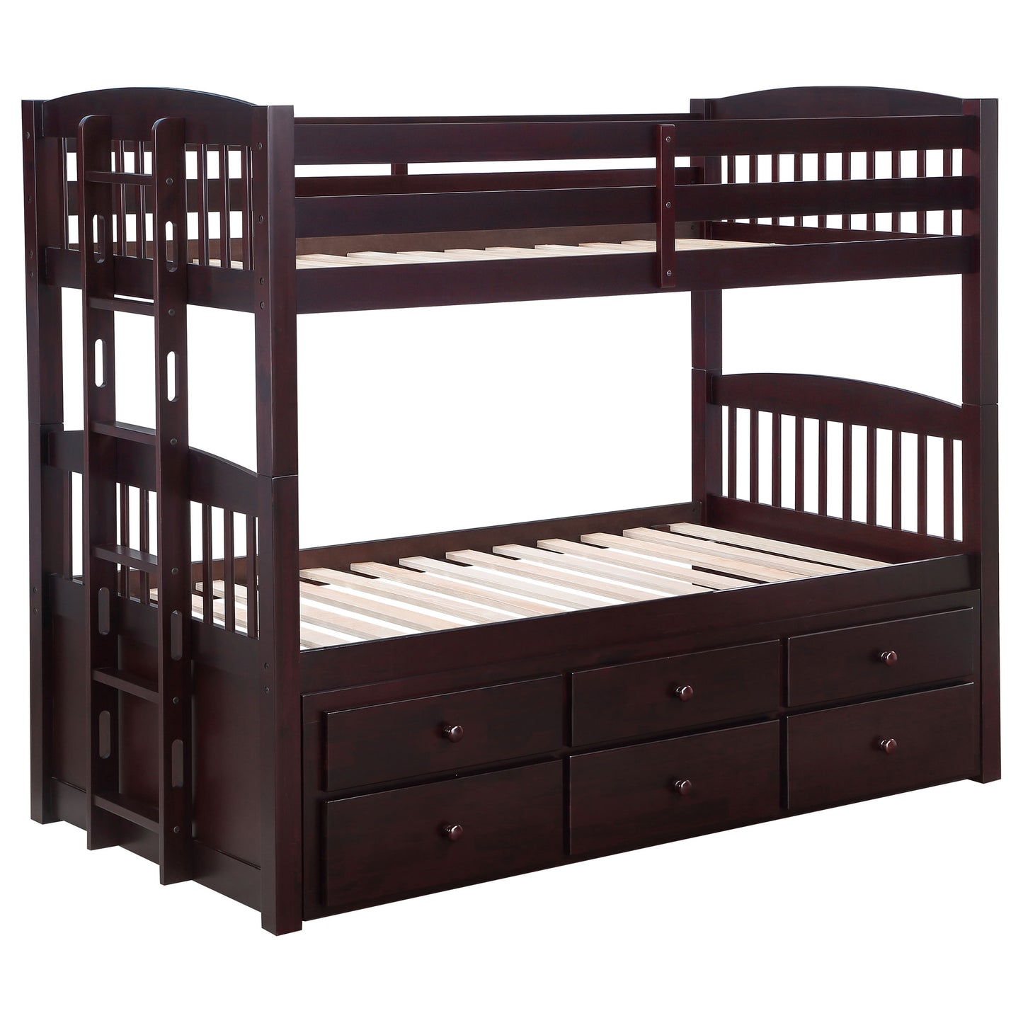 Kensington Twin Over Twin Bunk Bed with Trundle Cappuccino