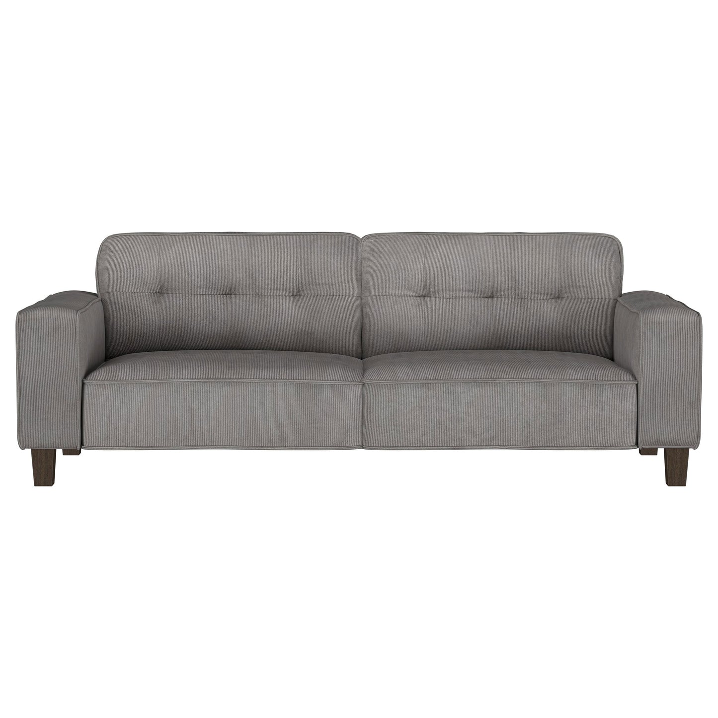 Deerhurst 2-piece Upholstered Track Arm Sofa Set Charcoal