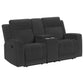 Brentwood 3-piece Upholstered Reclining Sofa Set Charcoal