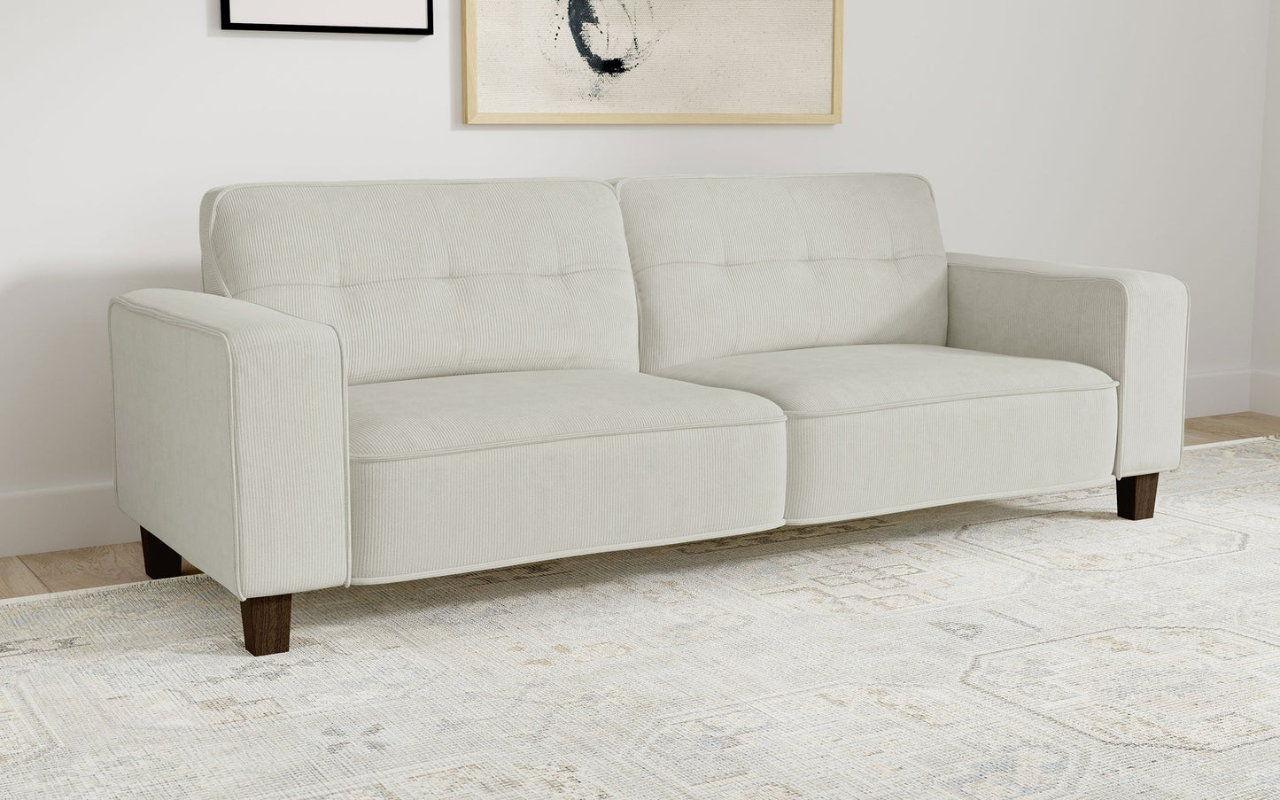 Deerhurst Upholstered Track Arm Tufted Sofa Greige