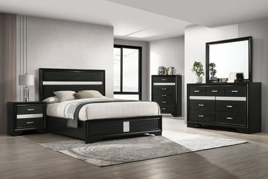 Miranda 5-piece Full Bedroom Set Black