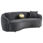 Brookside Velvet Upholstered Curved Sofa Dark Grey