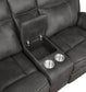 Lawrence Upholstered Padded Arm Reclining Loveseat Charcoal