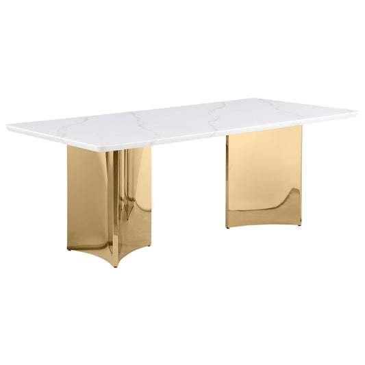 Galiano Rectangular 79-inch Stone Top Dining Table White
