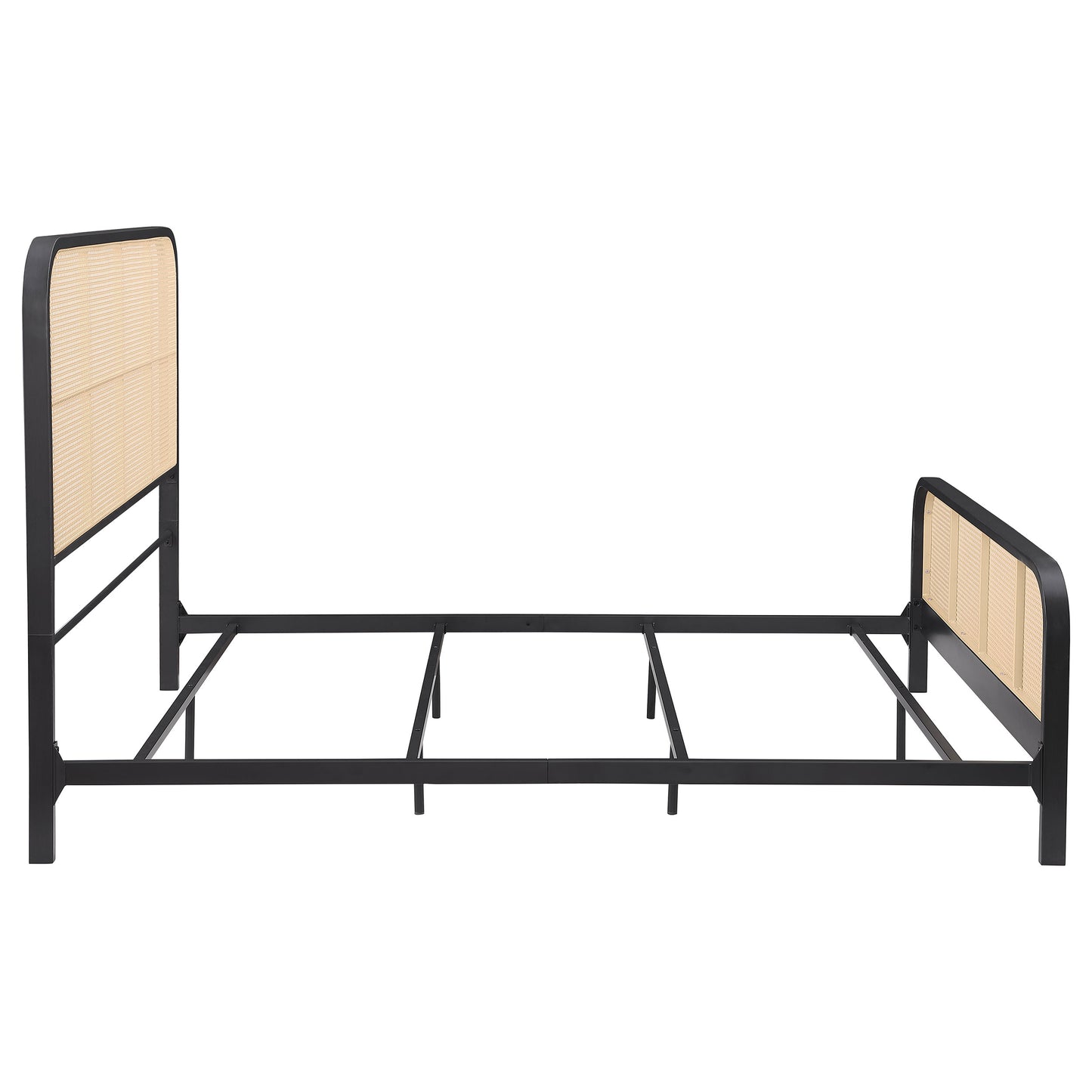 Lanewood Open Cane Webbing Metal Queen Bed Black