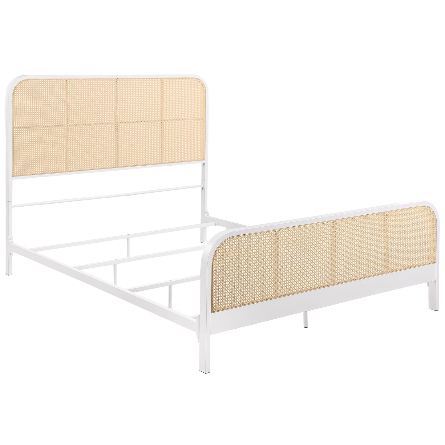 Lanewood Open Cane Webbing Metal Eastern King Bed White