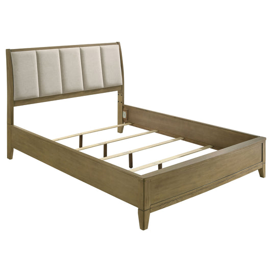 Granada Upholstered Queen Panel Bed Natural Pine