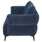 Lively Chenille Upholstered Modern Track Arm Sofa Blue