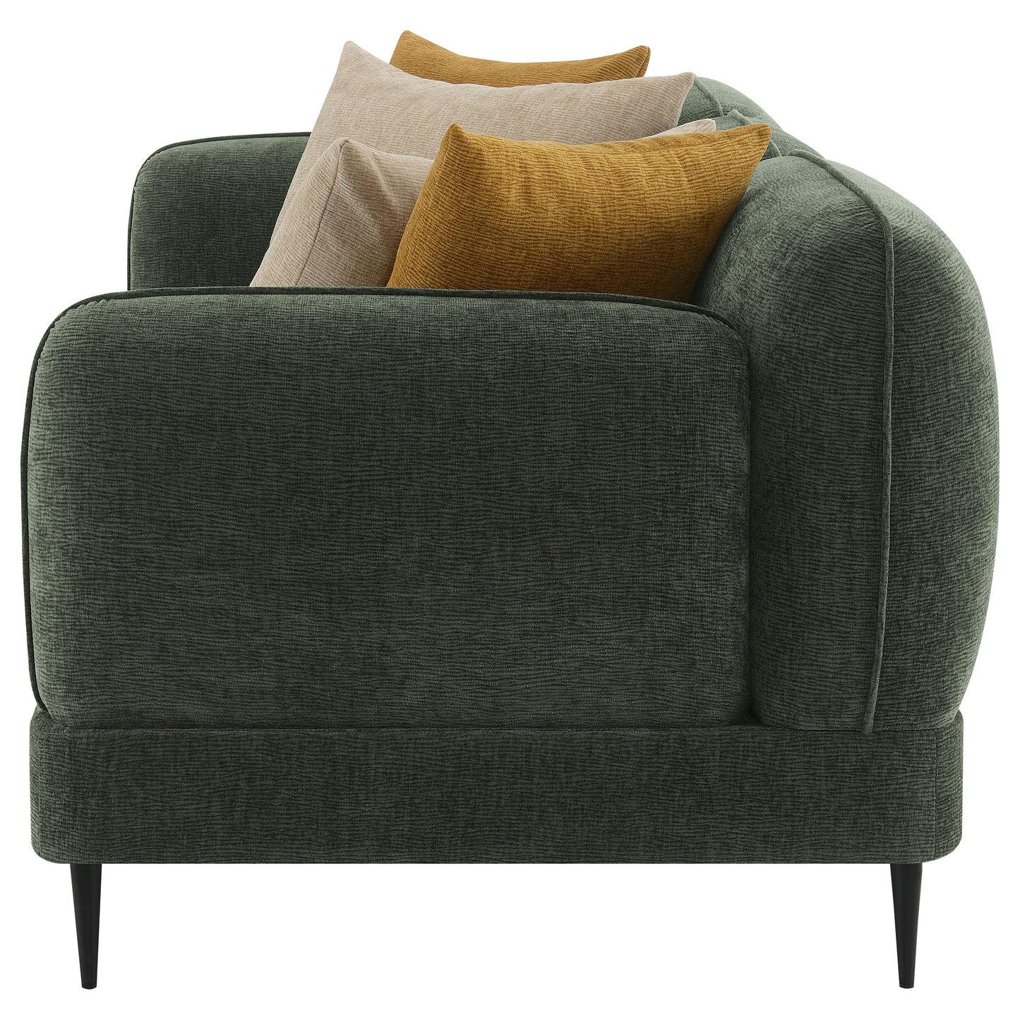 Jade Chenille Upholstered Modern Track Arm Sofa Green