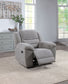 Gilson Chenille Upholstered Reclining Glider Recliner Grey