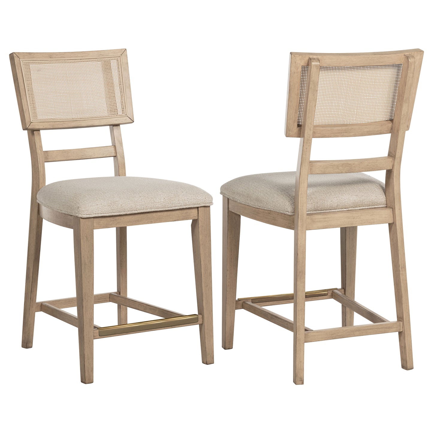 Kailani Radio Weave Cane Counter Dining Side Chair Beige Oak