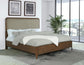 Maderia 57-inch Upholstered California King Panel Bed Walnut