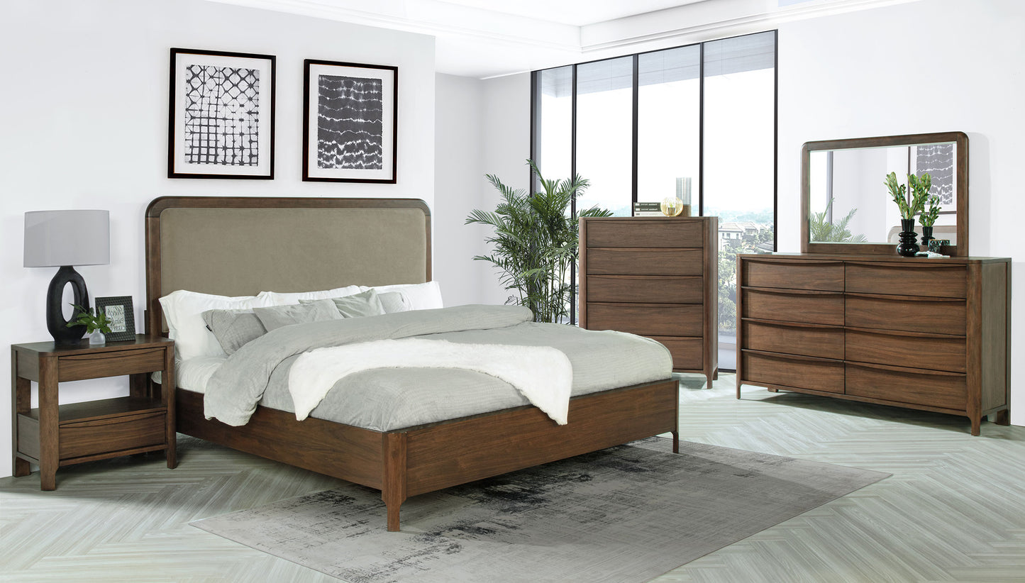 Maderia 5-piece California King Bedroom Set Walnut