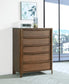 Maderia 5-drawer Chest of Drawers Walnut