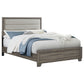 Wright 50-inch Upholstered Queen Bed Brown Oak