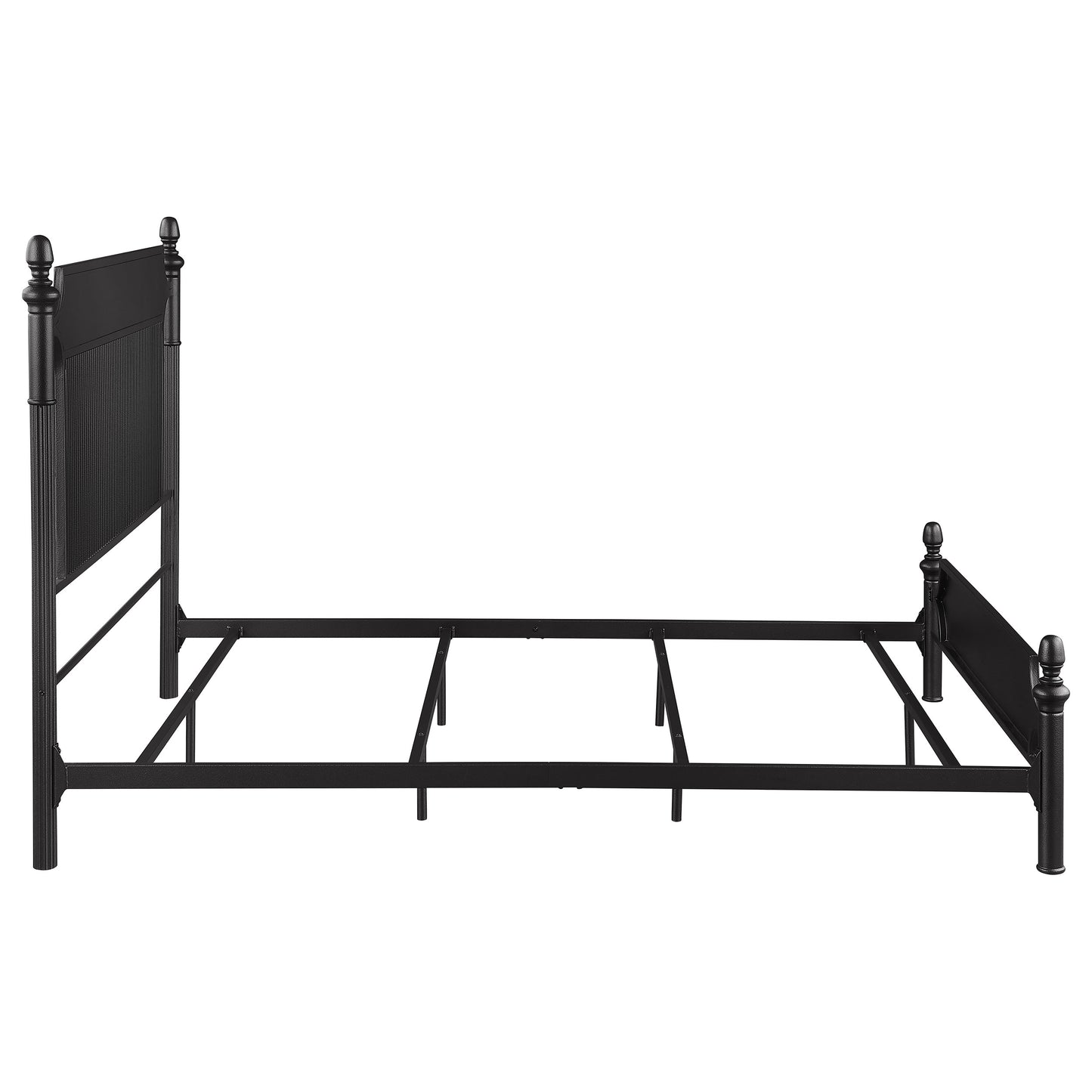 Cameron 51-inch Metal Queen Panel Bed Black