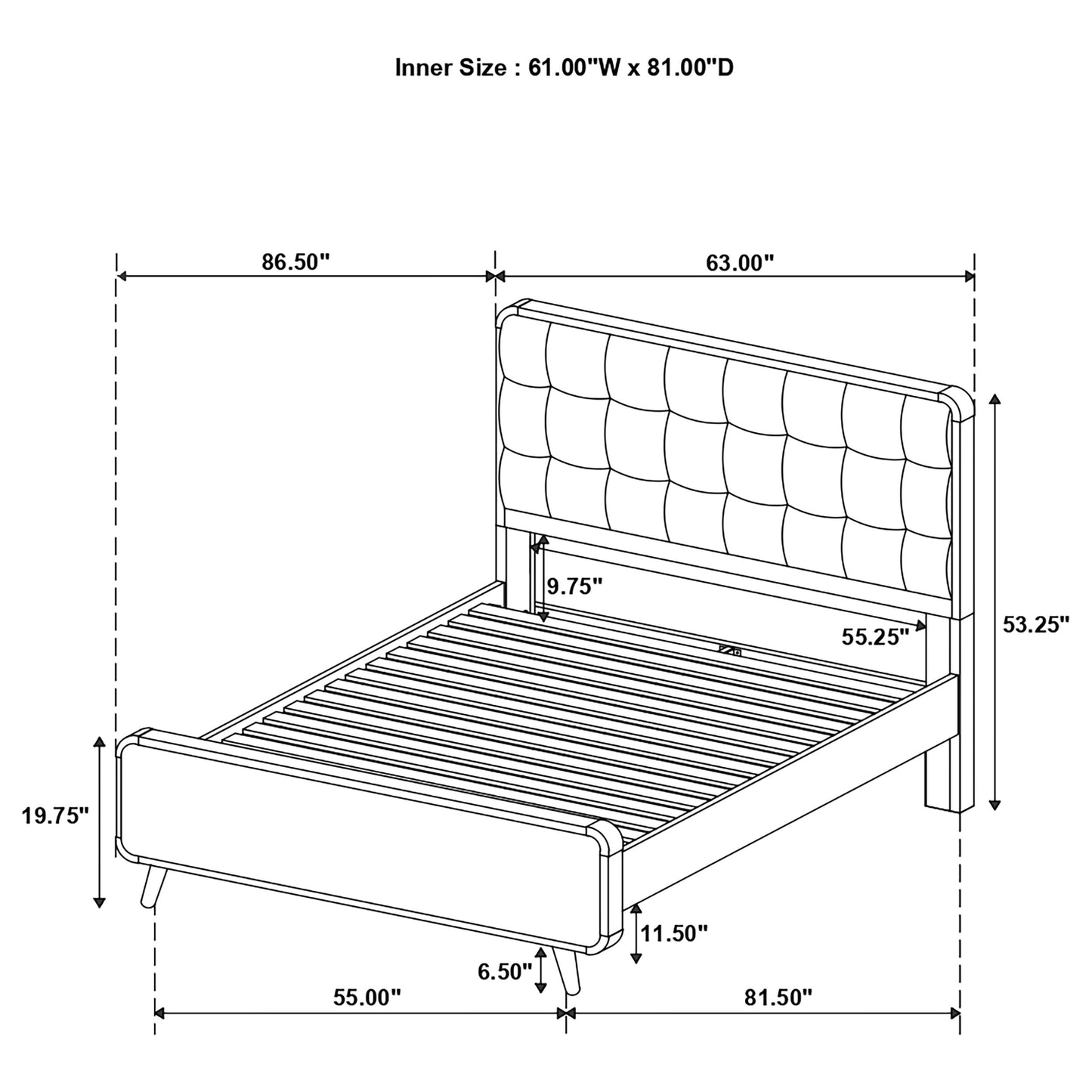 Robyn Wood Queen Platform Bed Dark Walnut