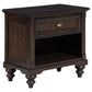 Devon 4-piece Eastern King Bedroom Set Wine Red and Dark Oak