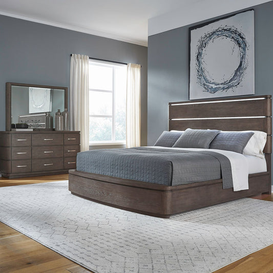 Cascade Falls - King Panel Bed, Dresser & Mirror