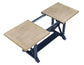 Darcy 64-82"Counter Table with 18-inch leaf, Midnight Blue and Natural Finish