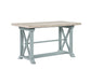 Darcy 64-82"Counter Table with 18-inch leaf, Mint Green and Natural Finish