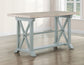 Darcy 64-82"Counter Table with 18-inch leaf, Mint Green and Natural Finish