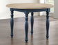 Darcy 42" Round 5-Piece DIning Set, Midnight Blue and Natural Finish