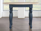 Darcy 42" Round 5-Piece DIning Set, Midnight Blue and Natural Finish