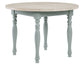 Darcy 42" Round Dining Table, Mint Green and Natural Finish