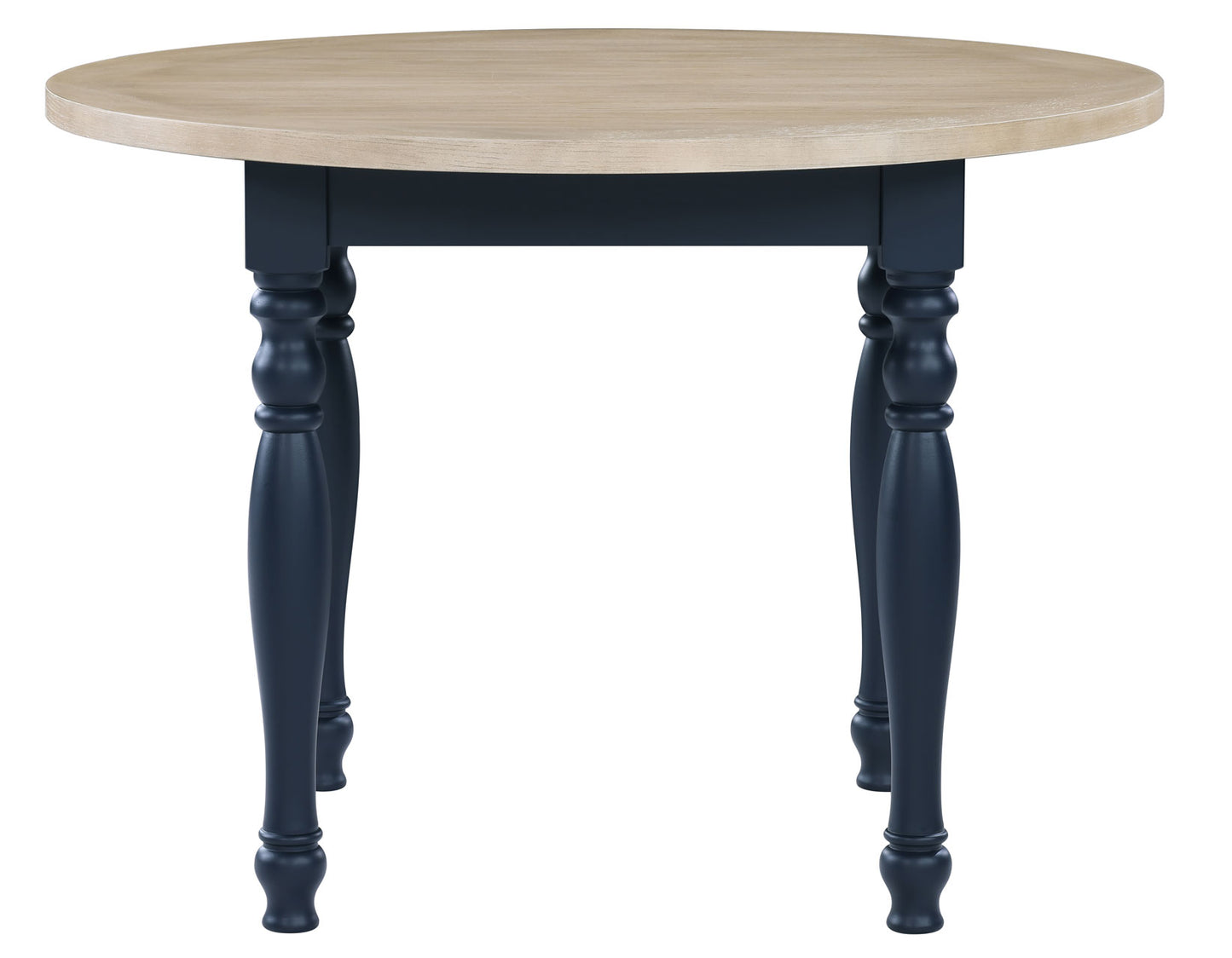 Darcy 42" Round Dining Table, Midnight Blue and Natural Finish