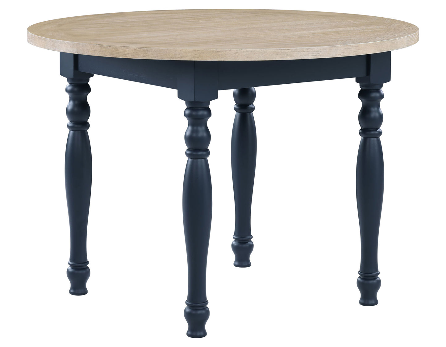 Darcy 42" Round Dining Table, Midnight Blue and Natural Finish