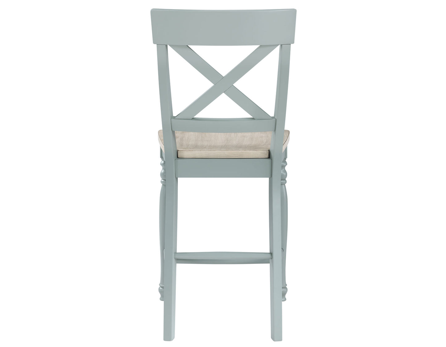 Darcy Solid Wood 24" Counter Stool, Mint Green and Natural Finish