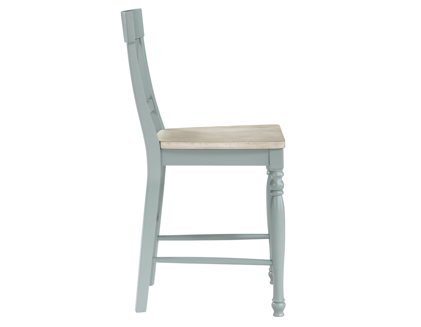 Darcy Solid Wood 24" Counter Stool, Mint Green and Natural Finish