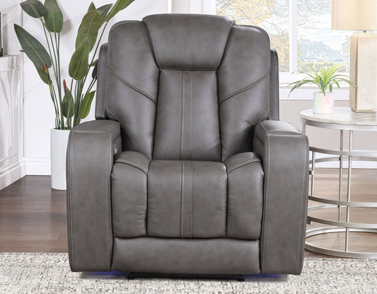 Daniel Triple Power Home Theater Leather Recliner with Built-in Speakers