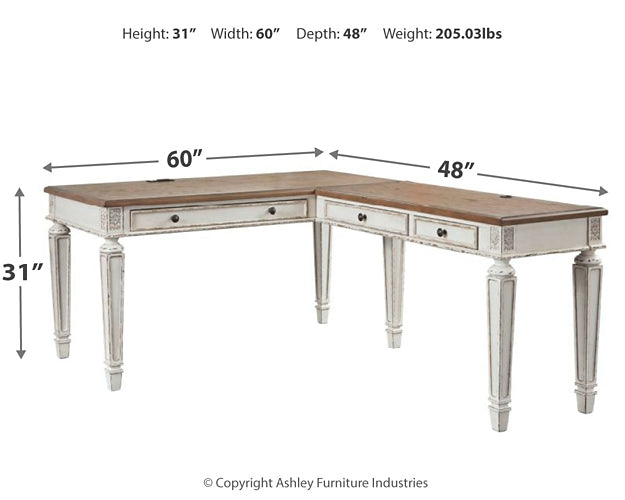 Realyn 2-Piece Home Office Desk – Discount Furniture Connection