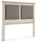 Cambeck King/California King Upholstered Panel Headboard with Mirrored Dresser, Chest and 2 Nightstands