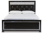 Kaydell Queen Upholstered Panel Bed with Mirrored Dresser, Chest and Nightstand