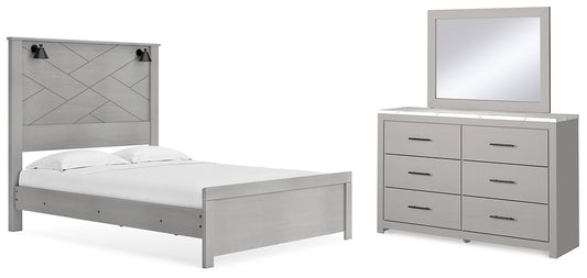 Cottonburg Queen Panel Bed with Mirrored Dresser