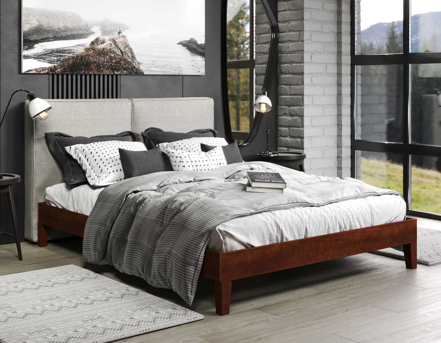 Nix Queen Platform Bed, Natural