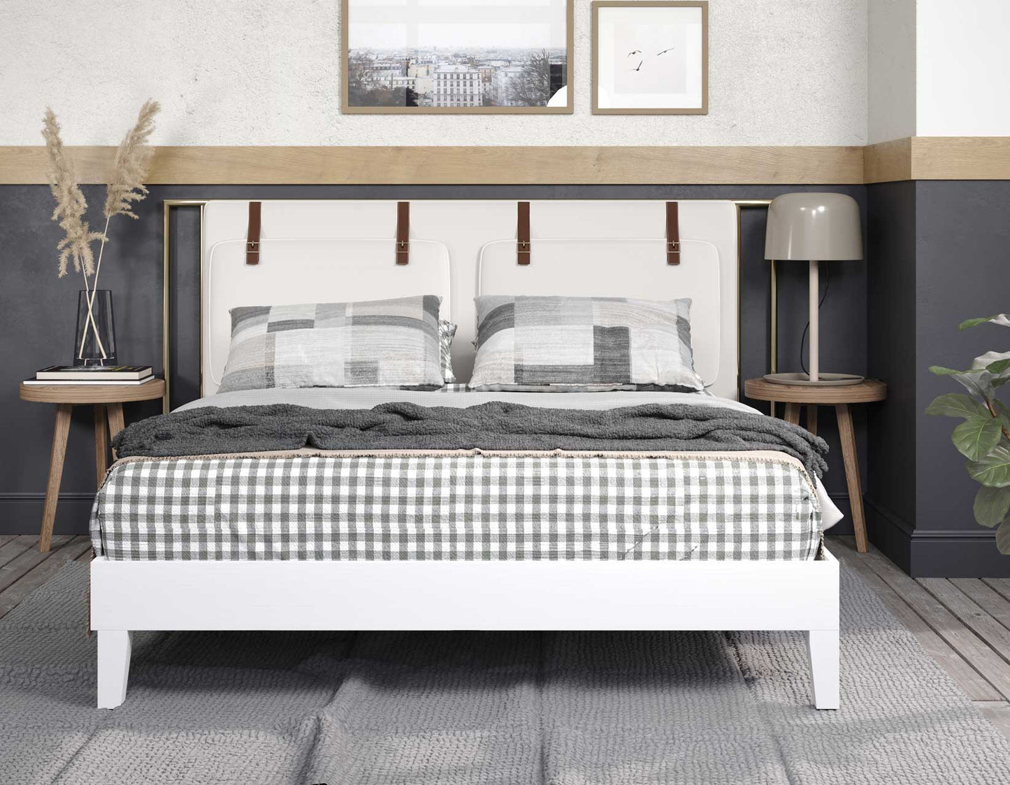 Nix Queen Platform Bed, White