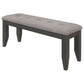 Dalila Fabric Upholstered Wood Dining Bench Dark Grey