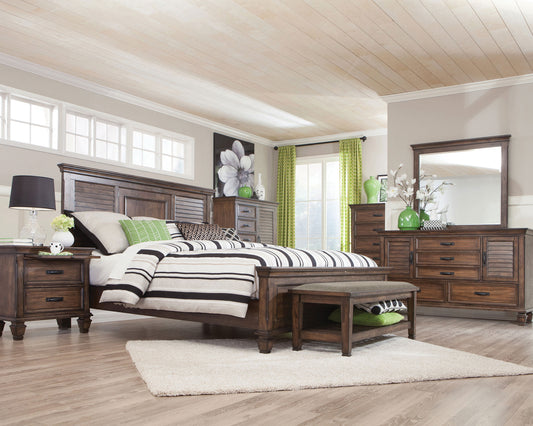 Franco 4-piece California King Bedroom Set Burnished Oak