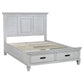 Franco Wood Queen Storage Panel Bed Distressed White