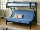 Montgomery Metal Twin Over Futon Bunk Bed Black